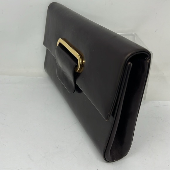 Rodo for Bonwit Teller Brown Smooth Italian Leather Clutch Shoulder Bag - Picture 6 of 15